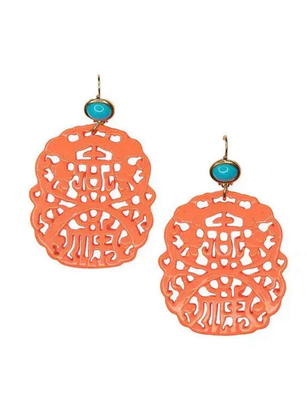 Kenneth Jay Lane Carved Drop Earrings